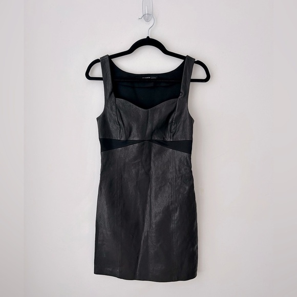 All Saints Turi lamb Leather Dress Black Size - Picture 2 of 15